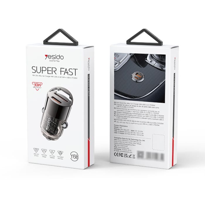 chargeur de voiture y68 yesido