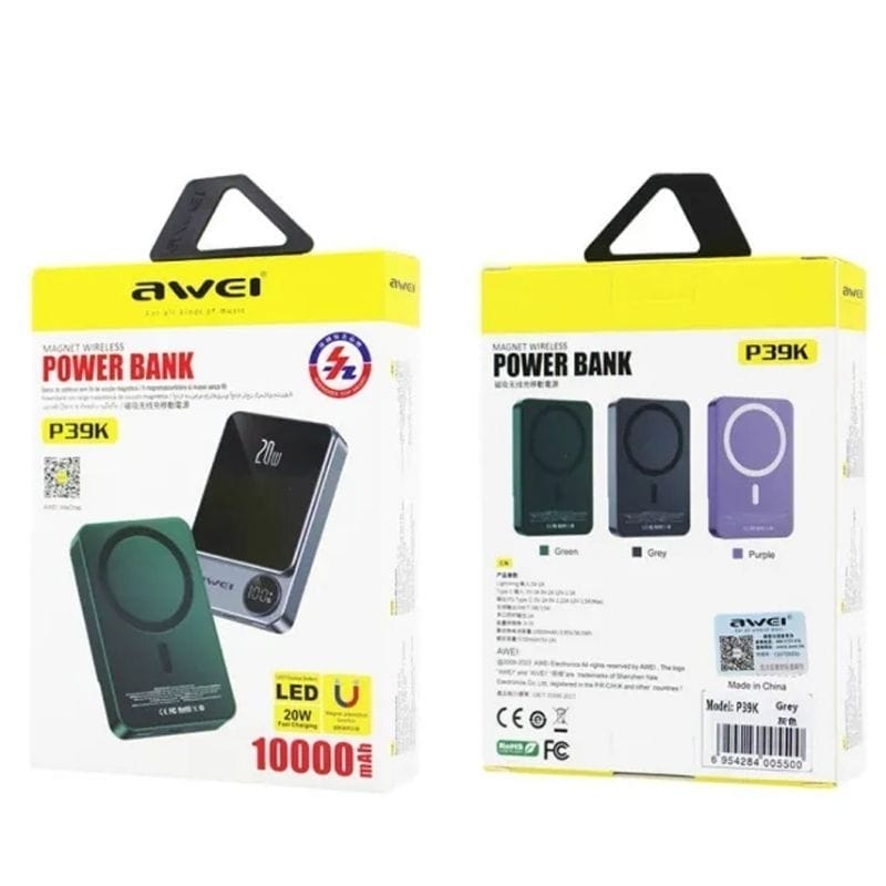 batterie externe sans fil 10 000 mah p39k awei