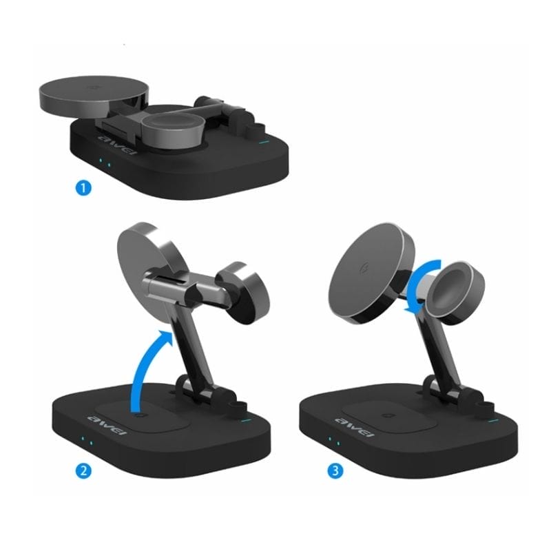 station de charge sans fil 4 en 1 w22 awei