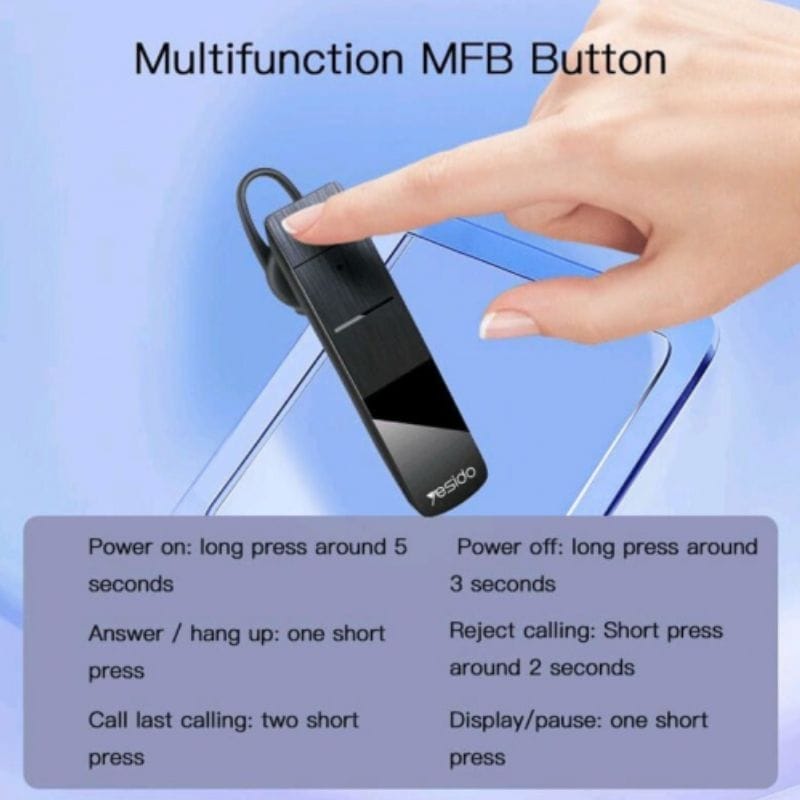 ecouteurs bluetooth professionnel sans fil yb06 yesido