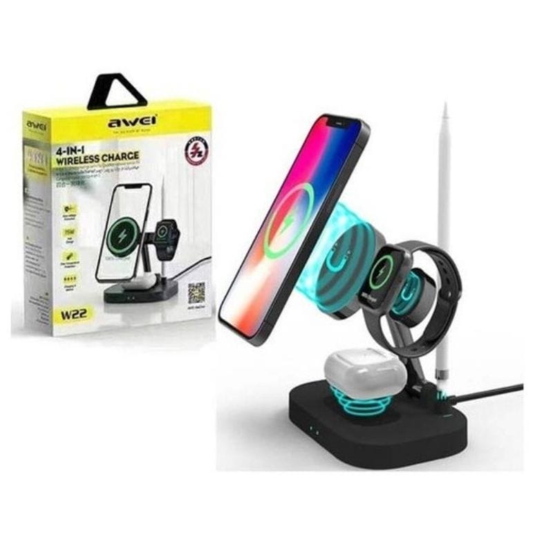 station de charge sans fil 4 en 1 w22 awei