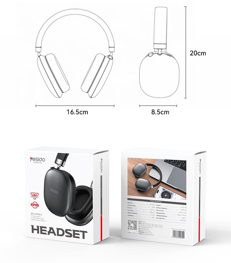 casque bluetooth ep05 yesido