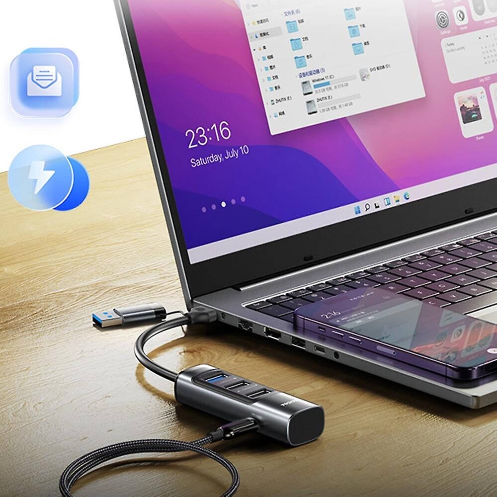 adaptateur hub usb + type c multifonction hb19 yesido